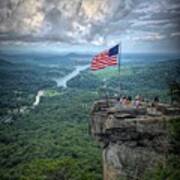 Old Glory On The Rock Poster