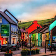 Old Irish Town The Dingle Peninsula At Sunset Poster