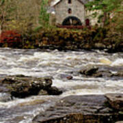Old Mill At Dochart Waterfalls Poster