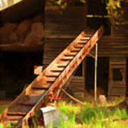 Old North Carolina Barn And Rusty Equipment Poster