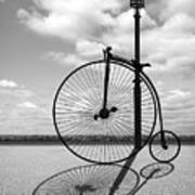 Old Times - Penny Farthing With Street Lamp And Shadows Poster