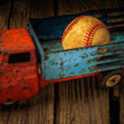 Old Truck With Basball Poster