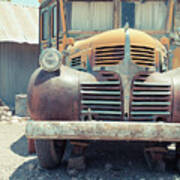 Old Vintage Dodge School Bus Camper In The Desert Poster