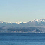 Olympic Mountains Across Puget Sound Poster