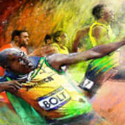 Olympics 100 M Gold Medal Usain Bolt Poster