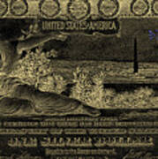 One U.s. Dollar Bill - 1896 Educational Series In Gold On Black Poster