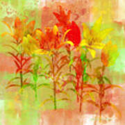 Orange And Yellow Lilies Poster
