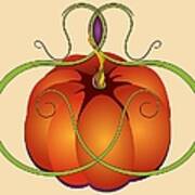 Orange Curvy Autumn Pumpkin Graphic Poster