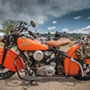 Orange Indian Motorcycle Poster