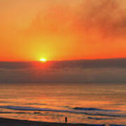 Orange Sunrise On Long Beach Island Poster