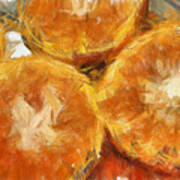Oranges Cut Open Poster