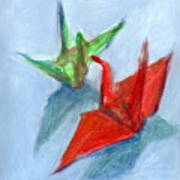 Origami Cranes Poster