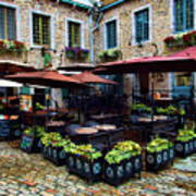 Outdoor French Cafe In Old Quebec City Poster