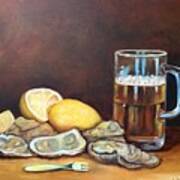 Oysters And Beer Poster