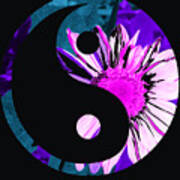 Painted Sunflower Yin Yang Poster