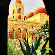 Palermo Sicilia Vintage Travel Poster Restored Poster