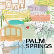 Palm Springs Cityscape- Art By Linda Woods Poster