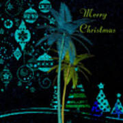 Palm Trees Merry Christmas Poster