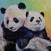 Panda Hugs Poster