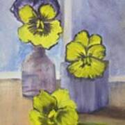 Pansies In Glass Poster