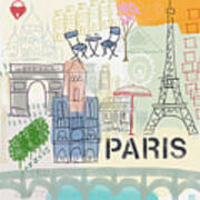 Paris Cityscape- Art By Linda Woods Poster