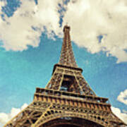Paris Photography - Eiffel Tower Blue Poster