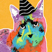 Party Cat- Art By Linda Woods Poster