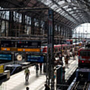 Passengers At The Frankfurt Main Train Station Poster