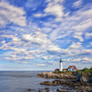 Passing Clouds At Portland Head Light Poster