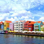 Pastel Building Coastline Of Caribbean Poster