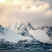 Peaks Of Badderfjorden Troms Norway Poster