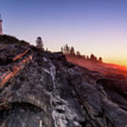 Pemaquid Sunrise Pemaquid Point Lighthouse Maine Poster