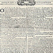 Pennsylvania Gazette, 1739 Poster