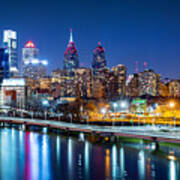 Philadelphia Skyline By Night Poster