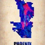 Phoenix Watercolor Map Poster