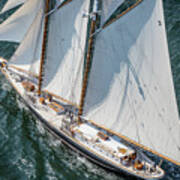 Arial Photo Of Sailing Yacht Poster