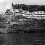 Pictured Rocks National Lakeshore 20 Bw Poster