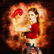 Pin Up Boxing Girl Poster