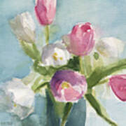 Pink And White Tulips Poster