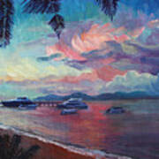 Pink Sunset At Samui Beach Poster