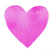 Pink Watercolor Heart- Art By Linda Woods Poster