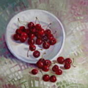 Plate With Cherries Poster