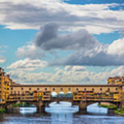 Ponte Vecchio Clouds Poster