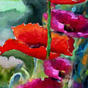 Poppies In Watercolor Poster