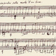 Portion Of The Manuscript Of Beethoven's A Flat Major Sonata, Opus 26 Poster