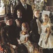 Portrait Of Antti Ahlstrom And Family Poster