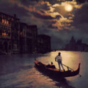 Postcards From Venice - The Red Gondola Poster