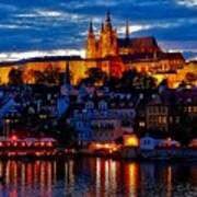 Prague Castle In The Evening Poster