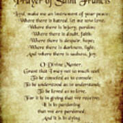 Prayer Of St Francis - Antique Parchment Poster