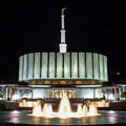 Provo Temple At Night Poster